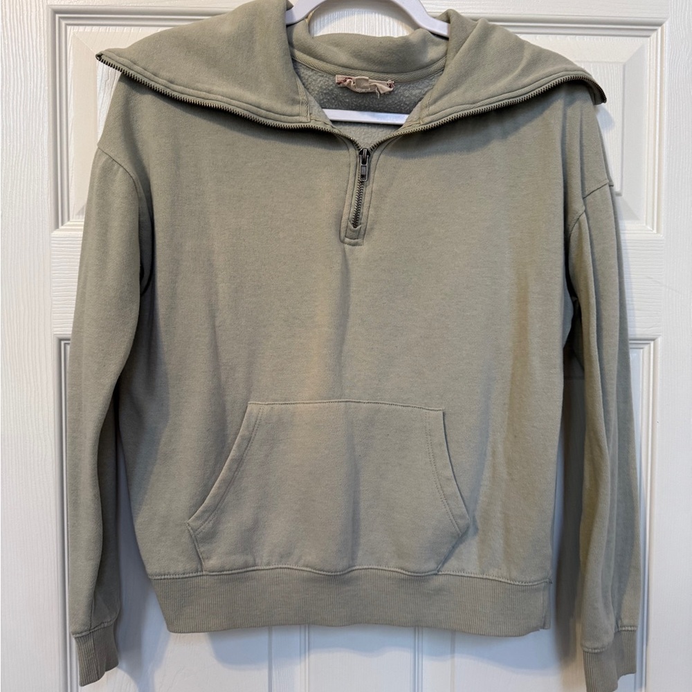Hippie Rose Women’s Green Half-Zip Sweater - Small